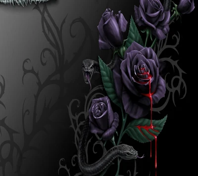 gothic rose, wallpaper