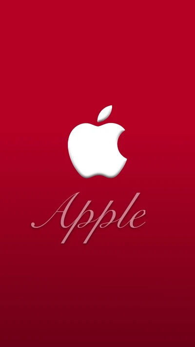 Logotipo da Apple em fundo vermelho