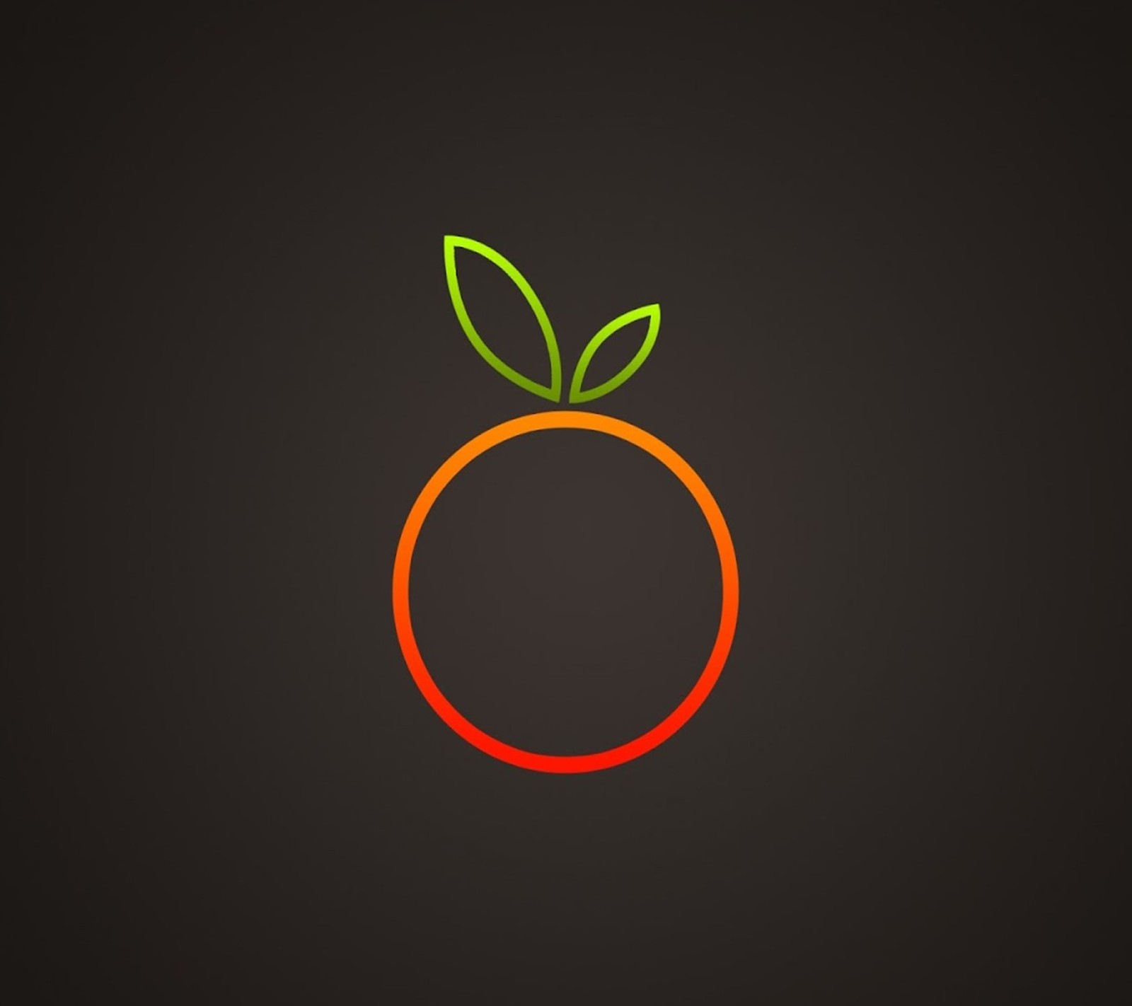 Un gros plan d'une orange avec une feuille dessus (logo, orange)