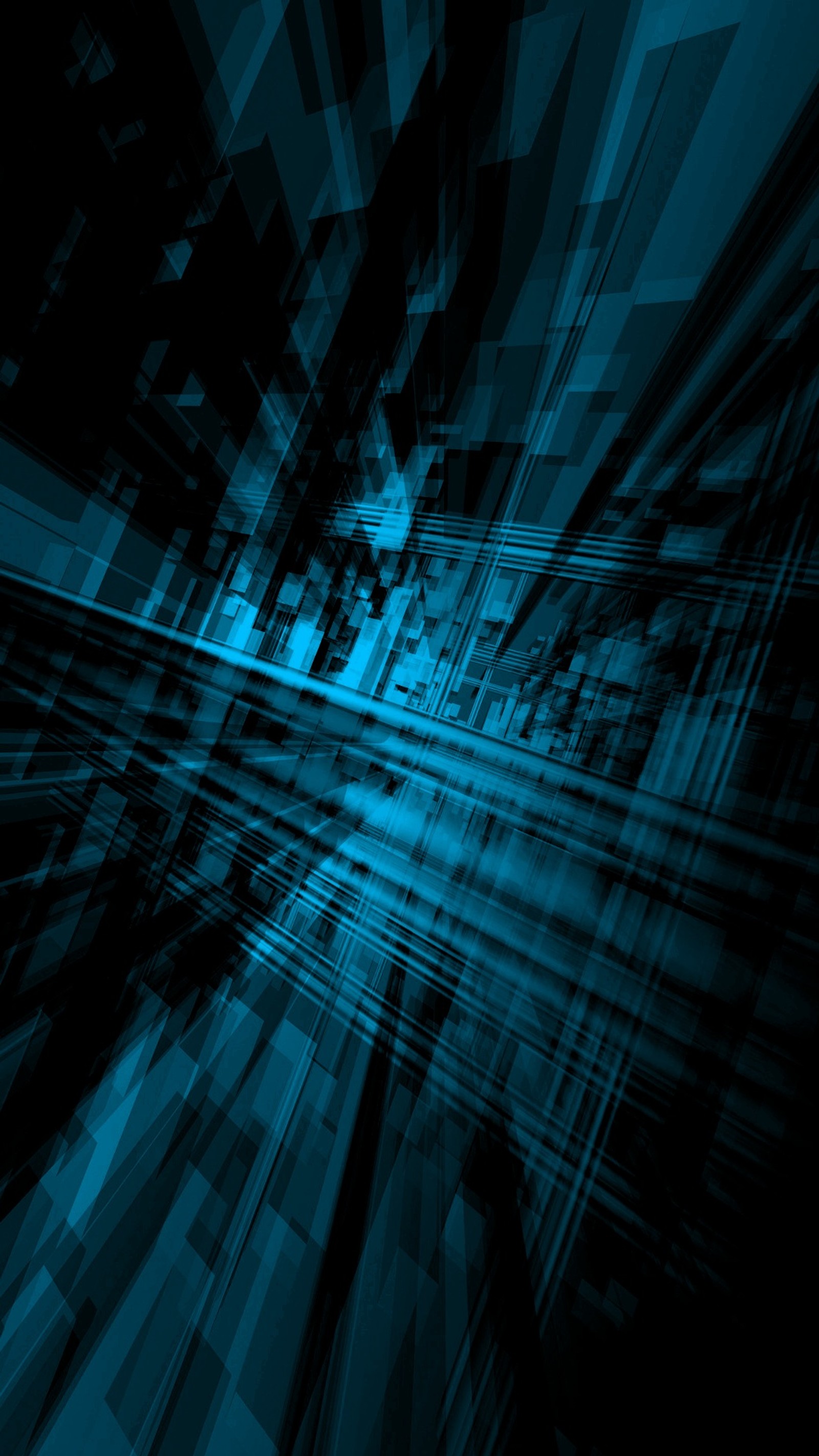 Abstract blue background with a black and white image of a city (3d, abstract)