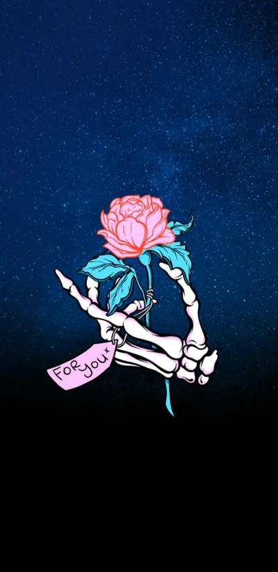 skull, rose, skeleton, snap, bad