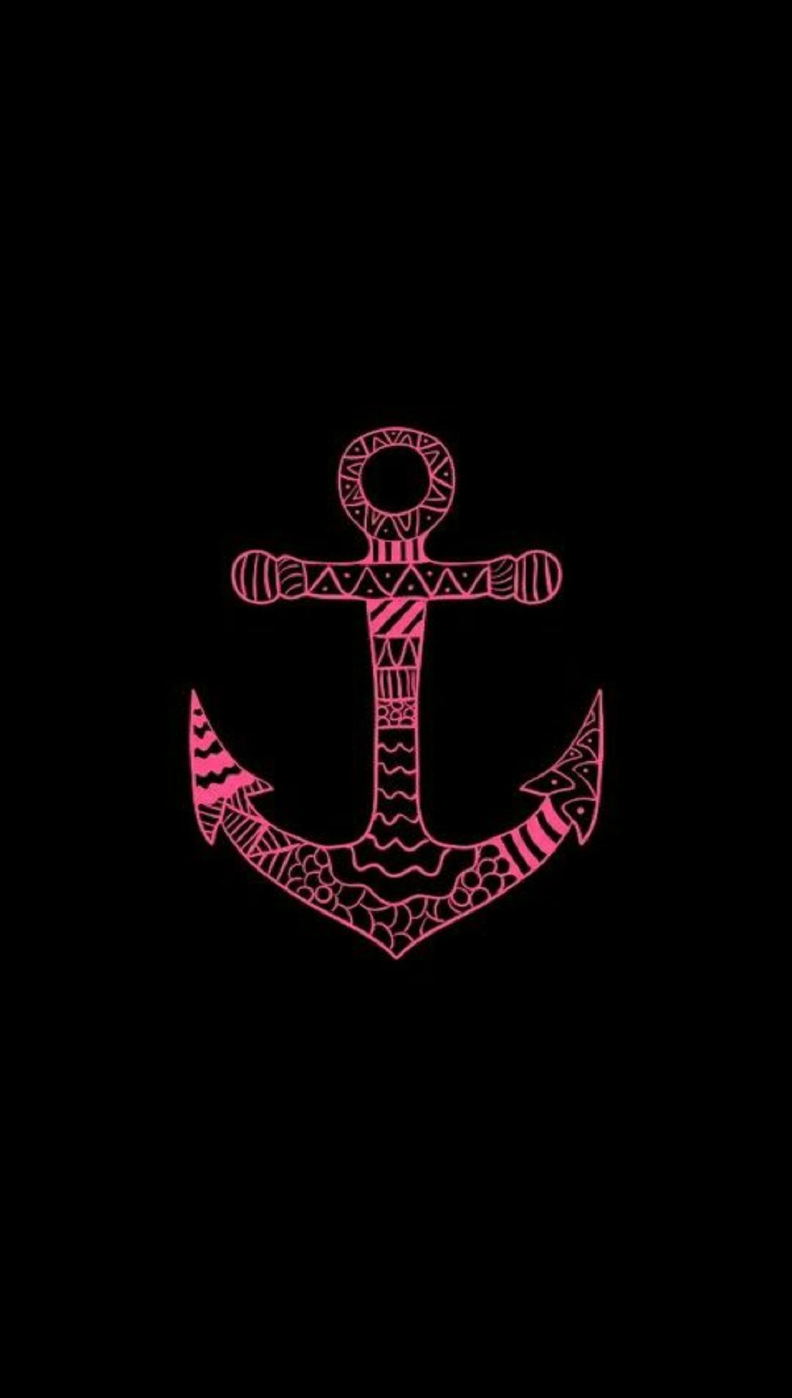 A pink anchor on a black background with a pink arrow (dfg, fdg)