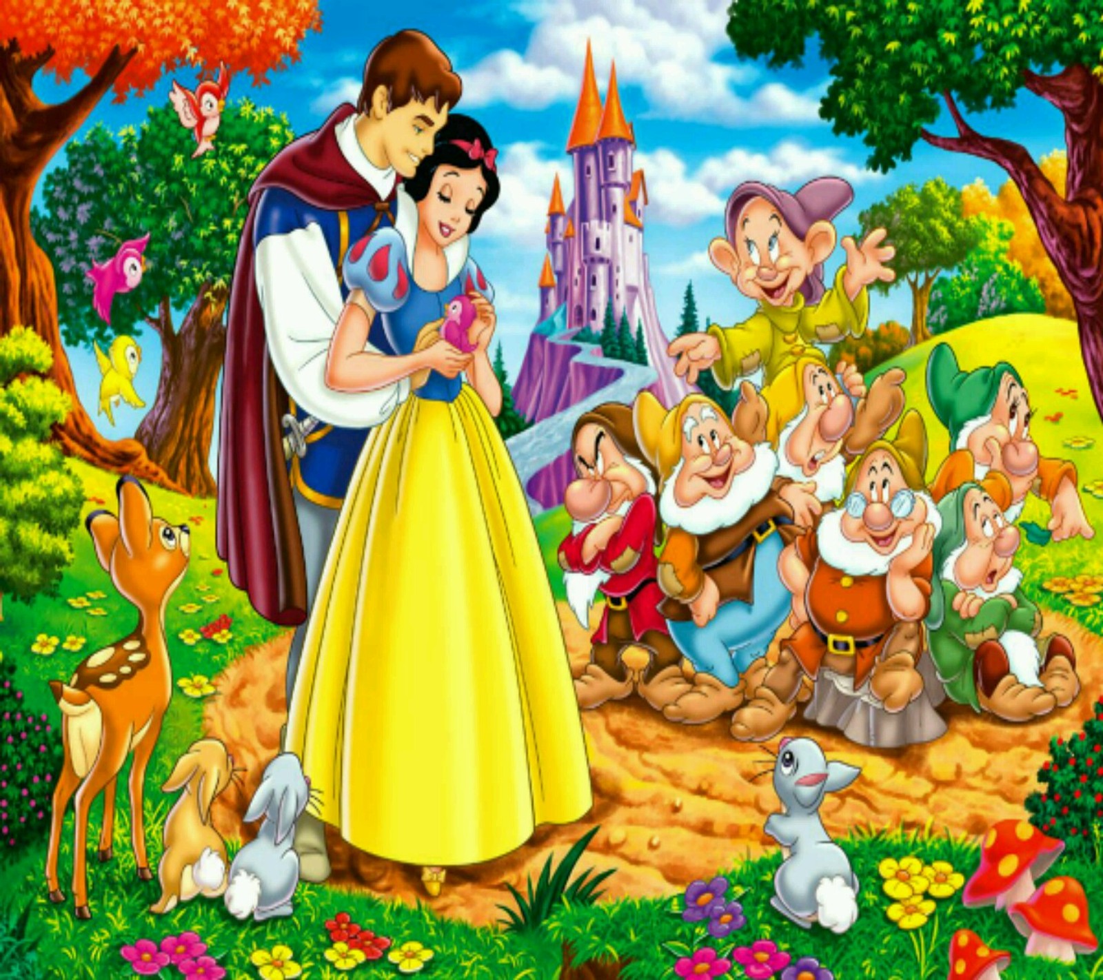 Белоснежка и семь гномов (снежная королева, snow white, обои)