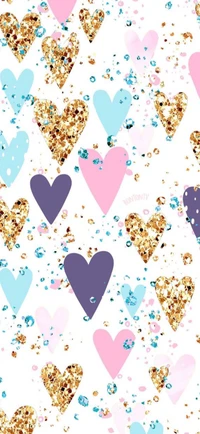 colorful, cute, girly, glitter, gold wallpaper