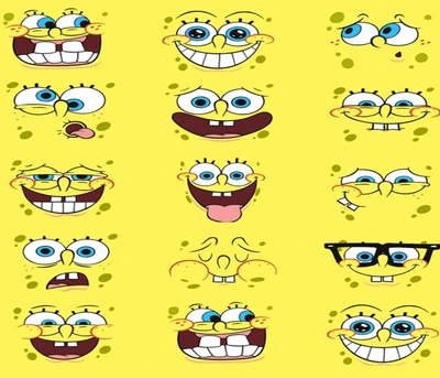 desenhos animados, faces, bob esponja, sponge bob