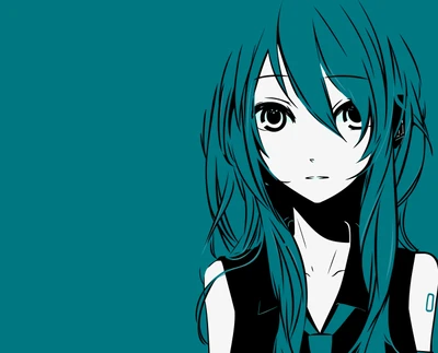 Hatsune Miku : Portrait de personnage anime Vocaloid