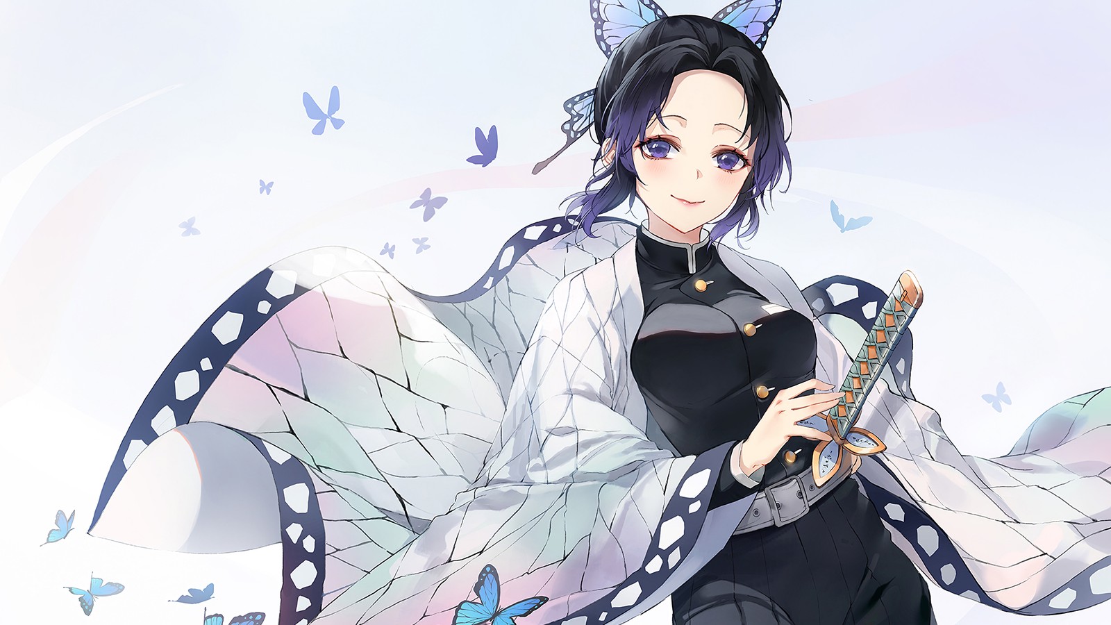 shinobu kocho, kochou, kimetsu no yaiba, demon slayer kimetsu no yaiba, anime wallpaper