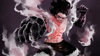 monkey d luffy, snakeman, gear fourth, art, one piece wallpaper