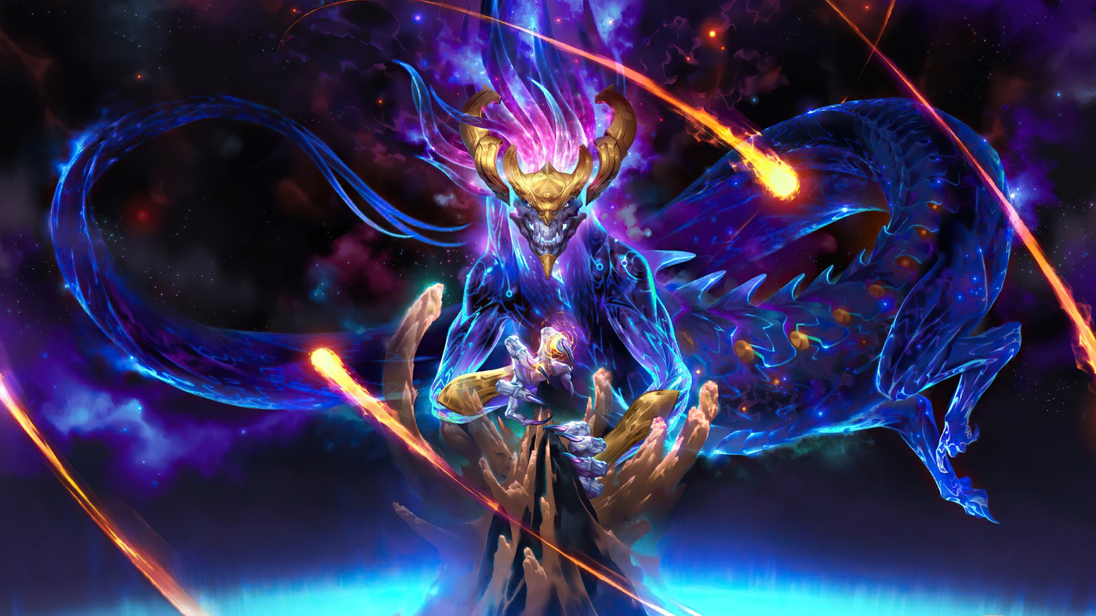 aurelion sol, lol, league of legends, targon, celestial wallpaper