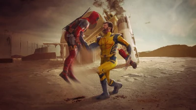 Deadpool e Wolverine em um confronto épico