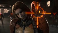 Personagem sinistro com retículo de mira em Death Stranding 2