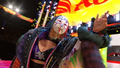 Asuka in WWE 2K22: A Striking Masked Entrance