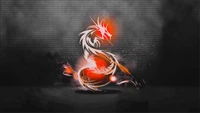 Dynamisches orangefarbenes Drachen-Graphic-Design