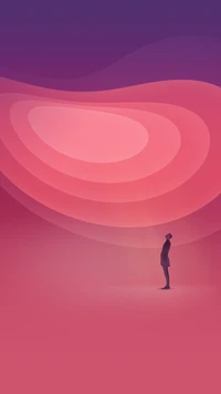 Exploración abstracta: Una figura en medio de vibrantes olas de color