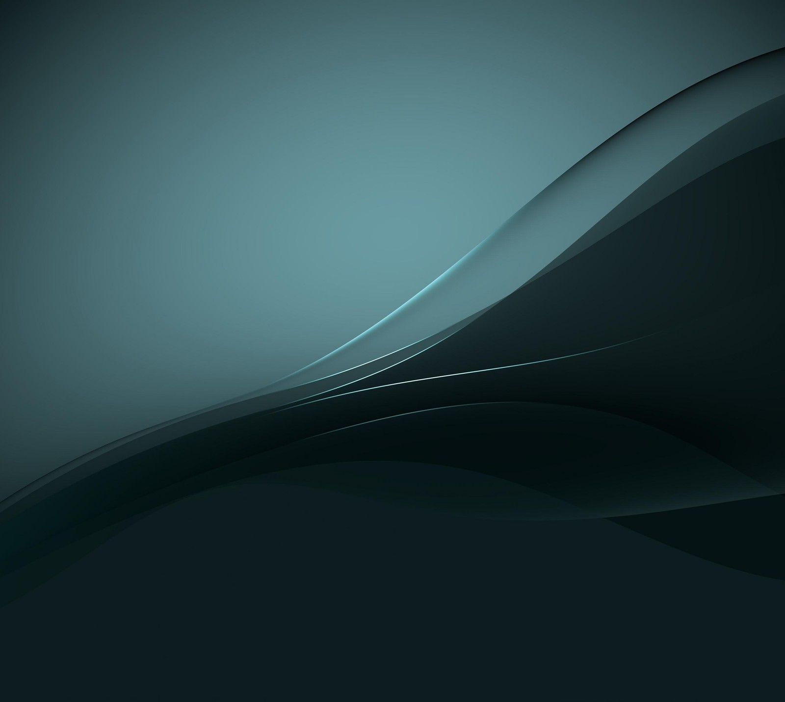 A close up of a black and blue background with a curved design (abstract, android, aqua, green, sony)