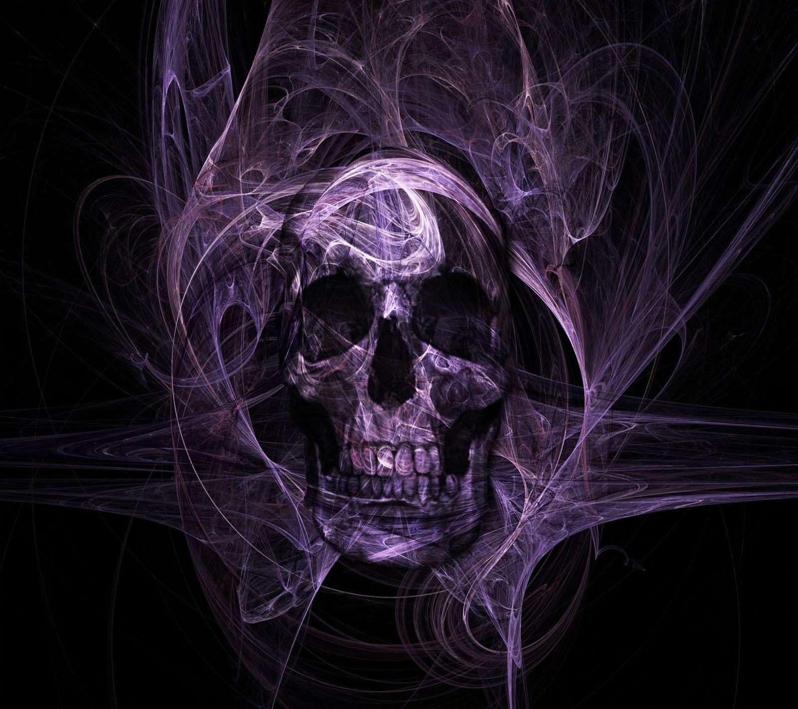 A close up of a skull with a hood on it's head (purple, skull)