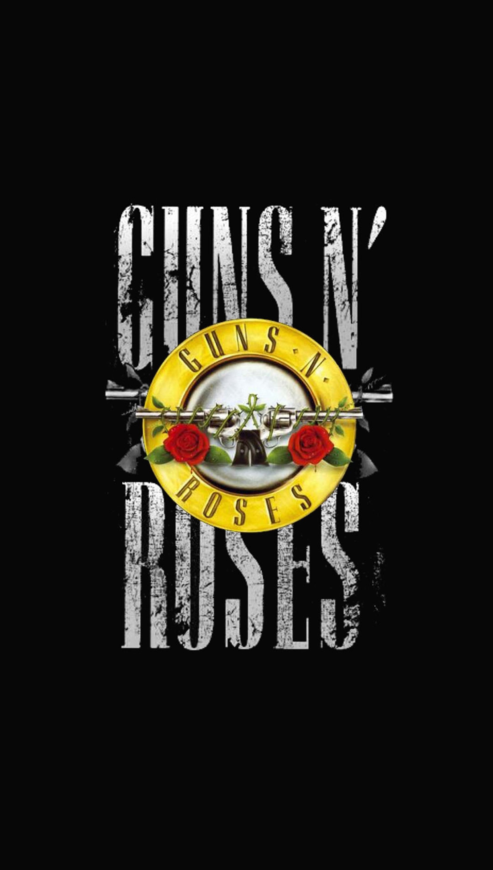 Logotipo do guns n' roses em um fundo preto (hthr, thjsr)