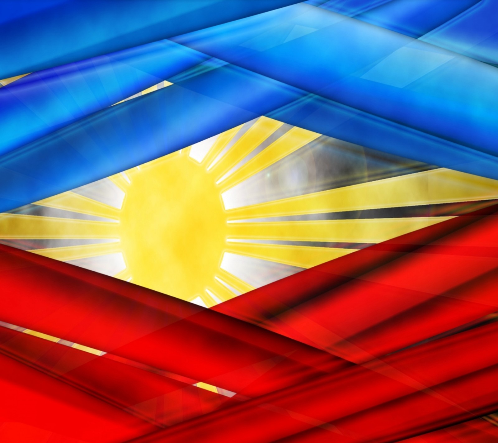 A close up of a flag with a sun in the background (android, samsung galaxy nexus)