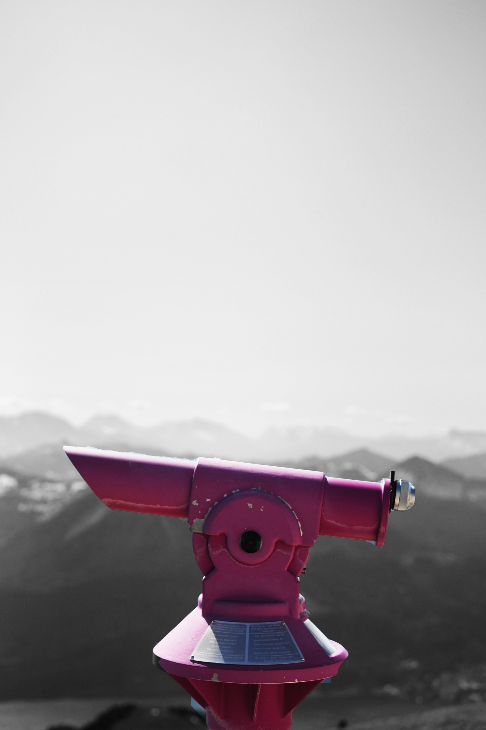 Téléchargez le fond d'écran binocular, montagne, nature, rose