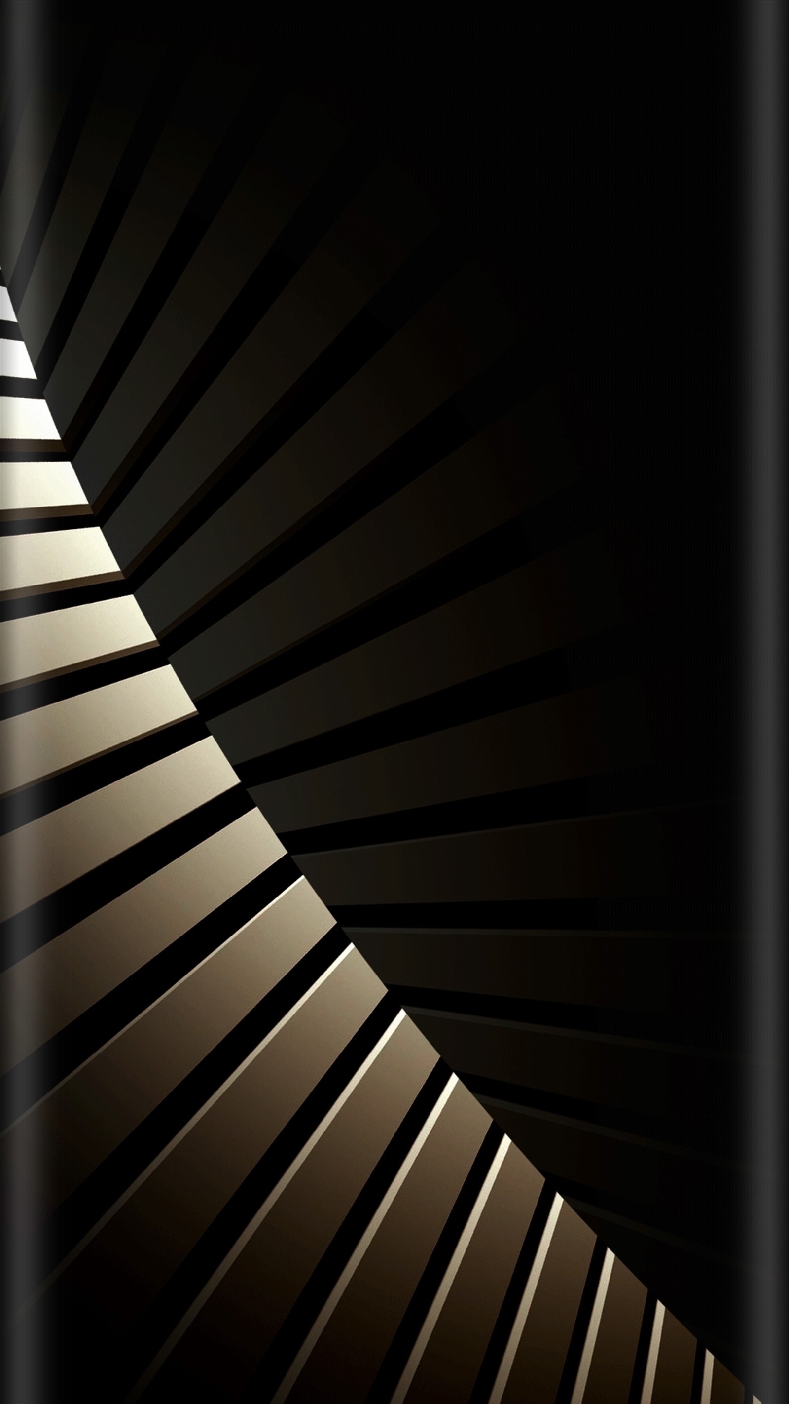 A close up of a black and gold striped background with a black background (abstract, beayty design, black, edge style, gold)