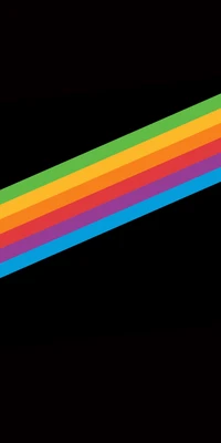 Vibrant Rainbow Stripes on a Black Background