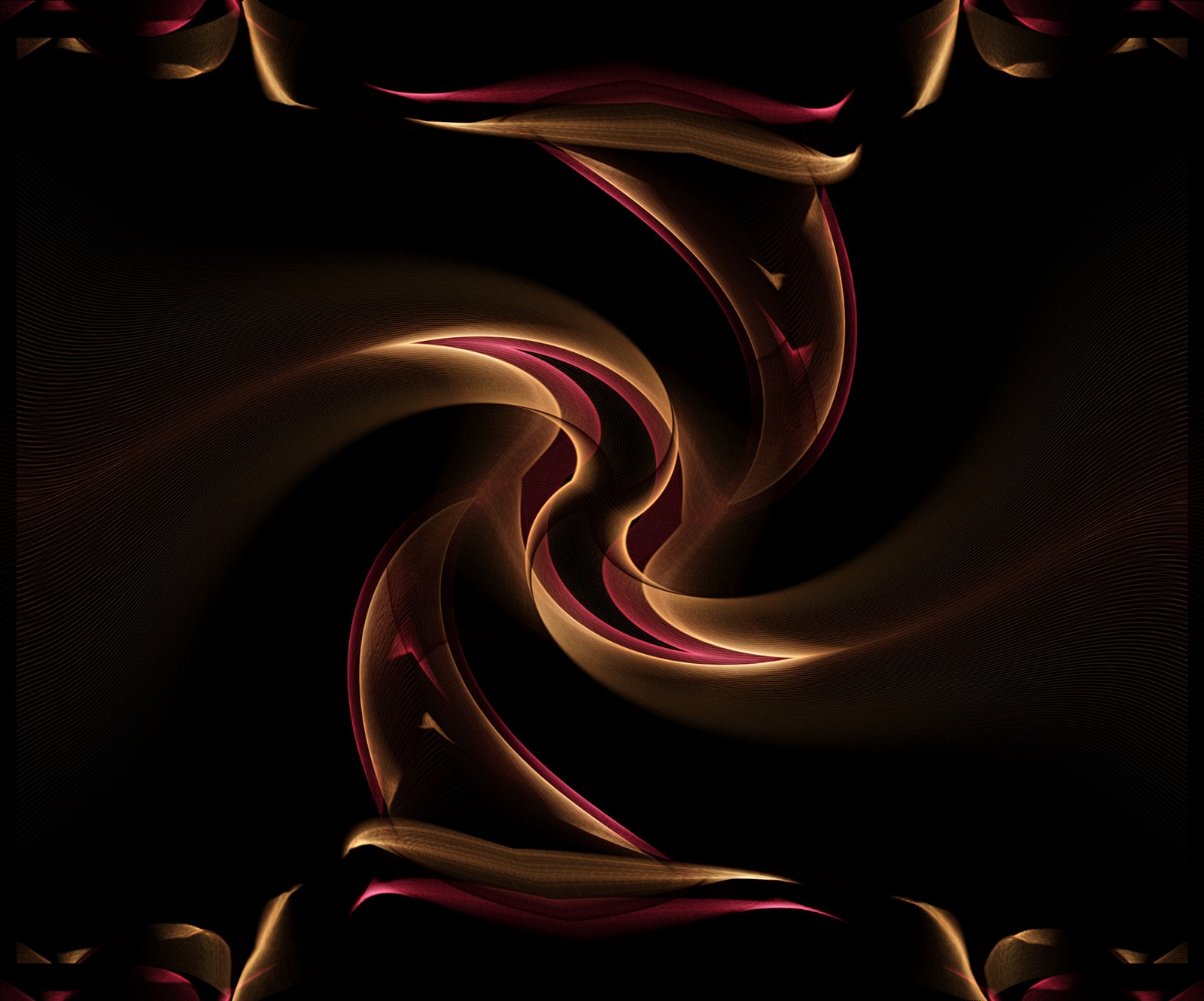 A close up of a very pretty looking abstract design on a black background (colored, design, stringart)