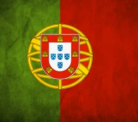 Bandera de Portugal con un fondo texturizado en verde y rojo.