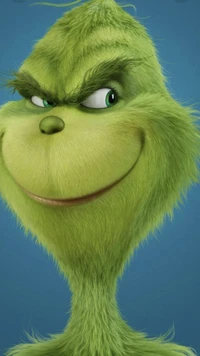 The Grinch: Whimsical Green Character with Mischievous Grin