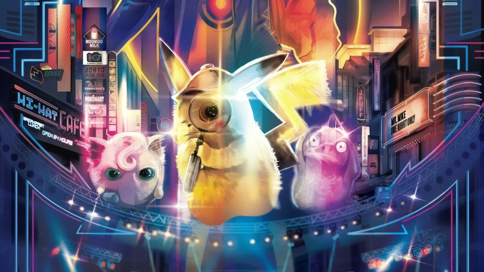 pokemon detective pikachu, detective pikachu, movie, jigglypuff, psyduck wallpaper