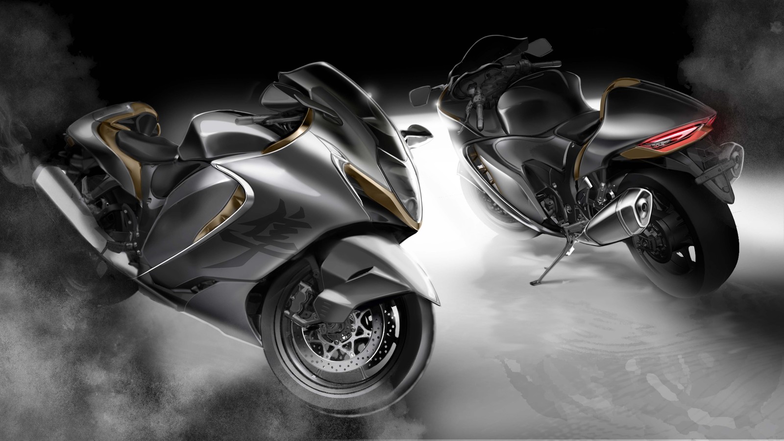 Téléchargez le fond d'écran suzuki hayabusa, design conceptuel, 2022, sombre, 5k