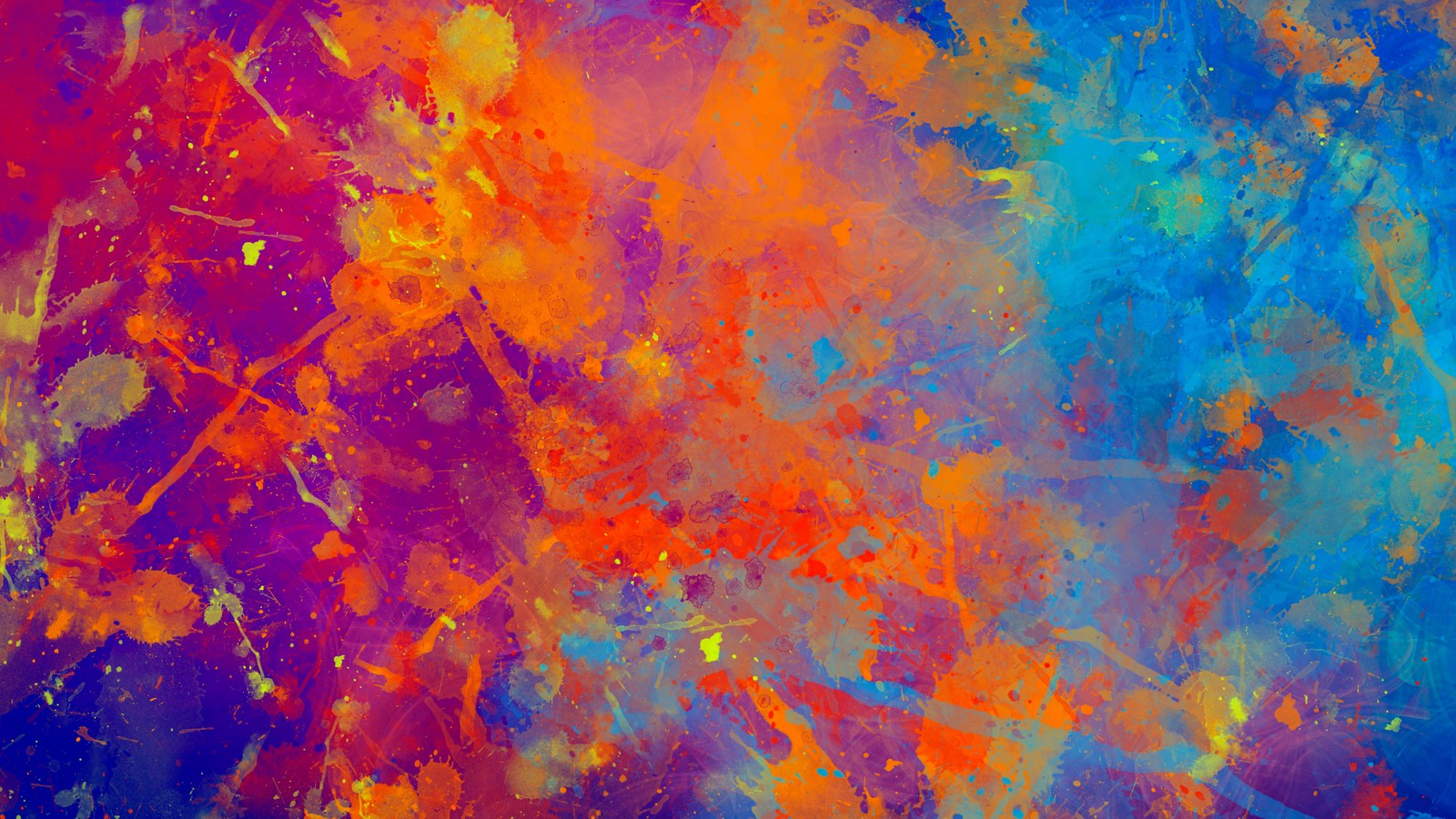 A close up of a colorful painting with paint splatters on it (painting, acrylic resin, pattern, watercolor paint, yellow)