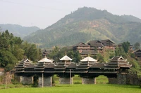 Historic Bridge Amidst Mountainous Village Scenery