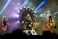 rockkonzert, guns n roses, gitarre, musiker, musikensemble