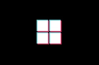 Logotipo do Windows estilizado com cores do TikTok em fundo preto