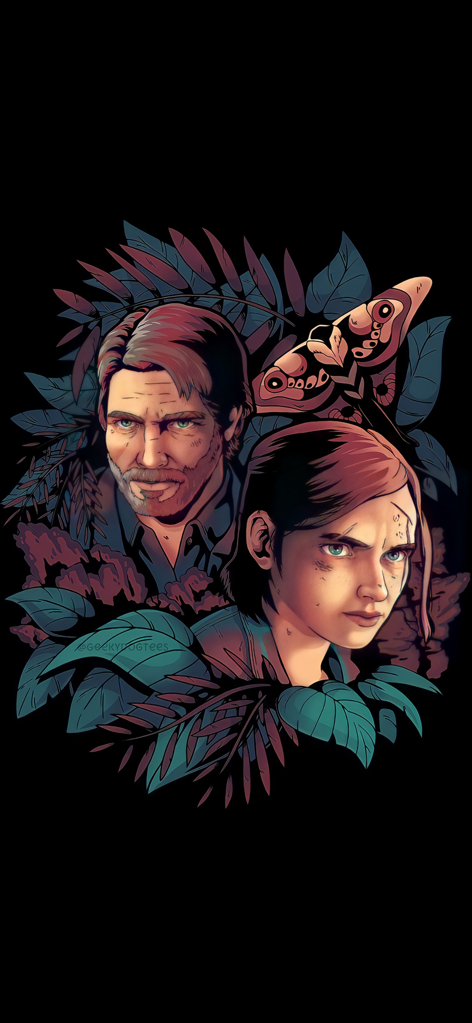 Lade amoled, ellie, the last of us, t shirt, augen Hintergrund herunter