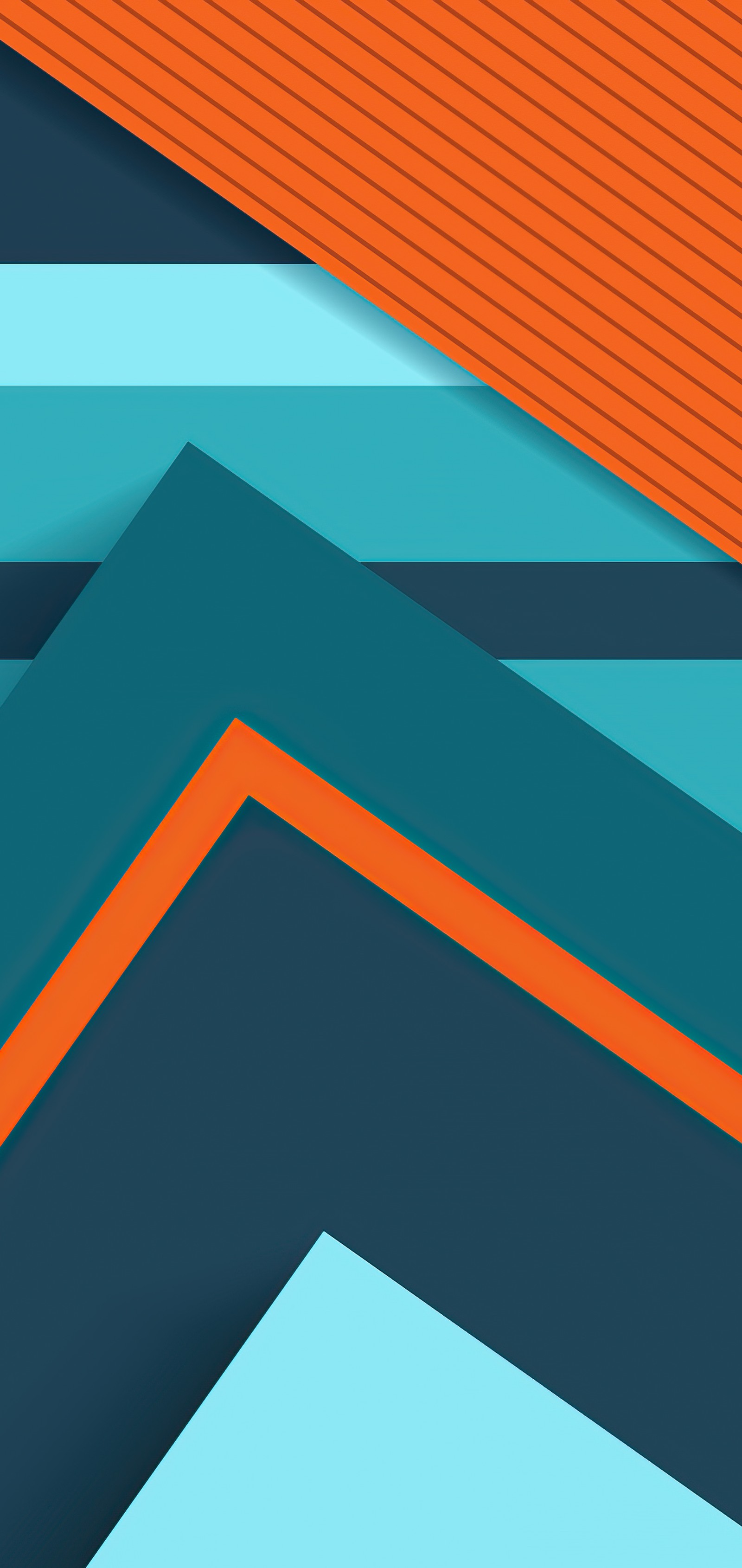 There are many different colored lines on a blue and orange background (triangle, illustration, graphic design, azure, rectangle)