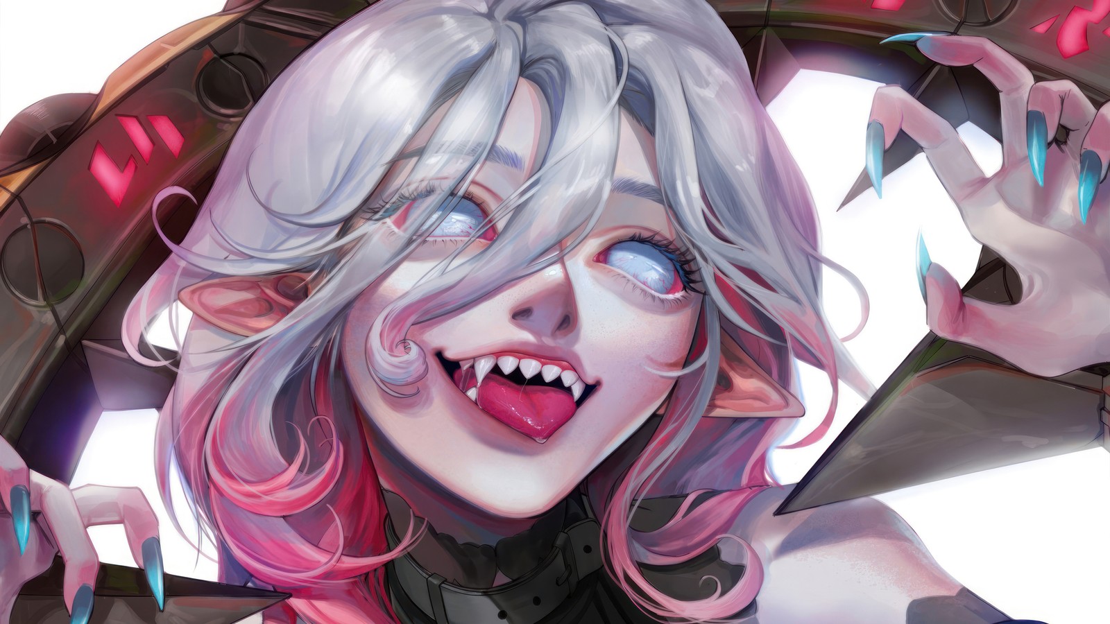 A close up of a woman with pink hair and glasses (briar, league of legends, lol, video game, game)