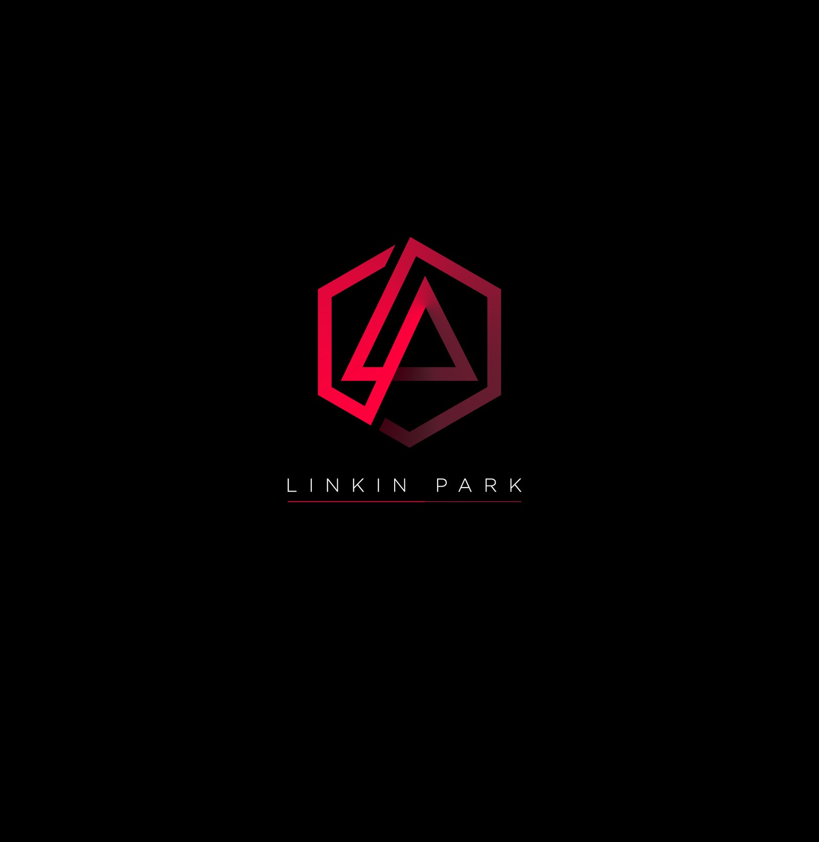 Скачать обои чёрный, linkin park, логотип, красный