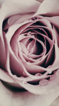 Delicate Pink Rose with Raindrops