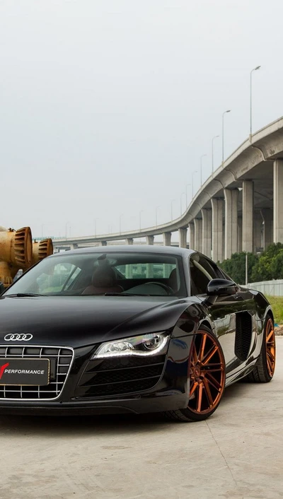 audi, noir, voiture, r8