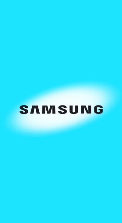 Samsung Logo on a Vibrant Blue Background