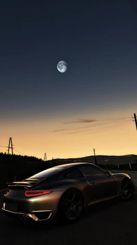 moon, new, nice, porsche, sport car wallpaper