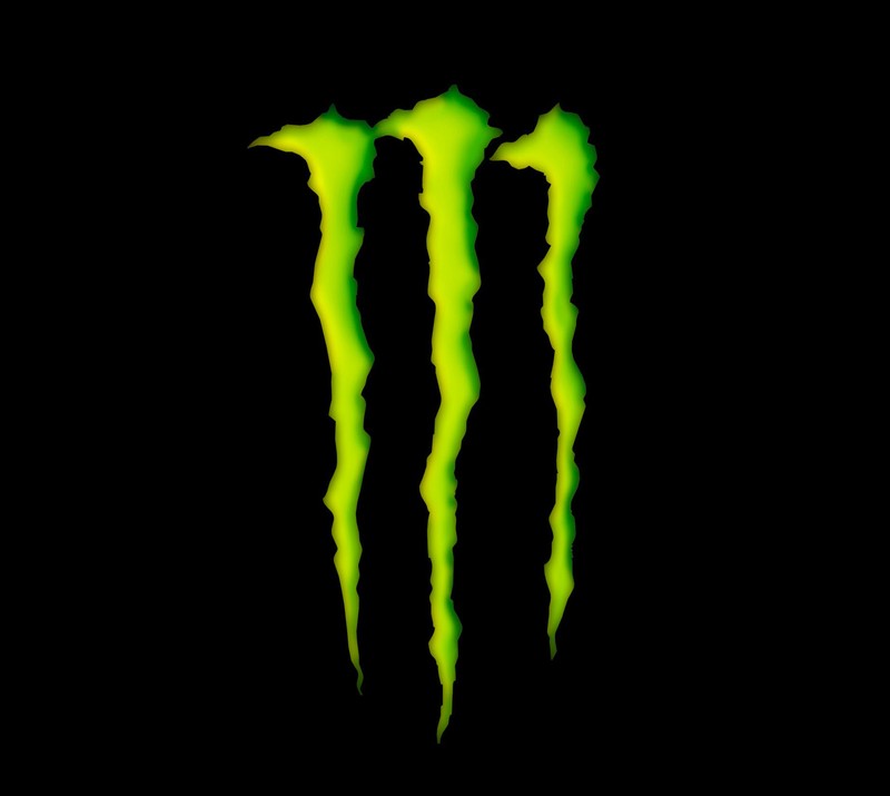 Крупный план логотипа monster energy на черном фоне (тёмный, обои)