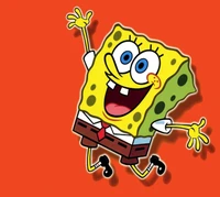 SpongeBob SquarePants Celebrating with Joyful Energy