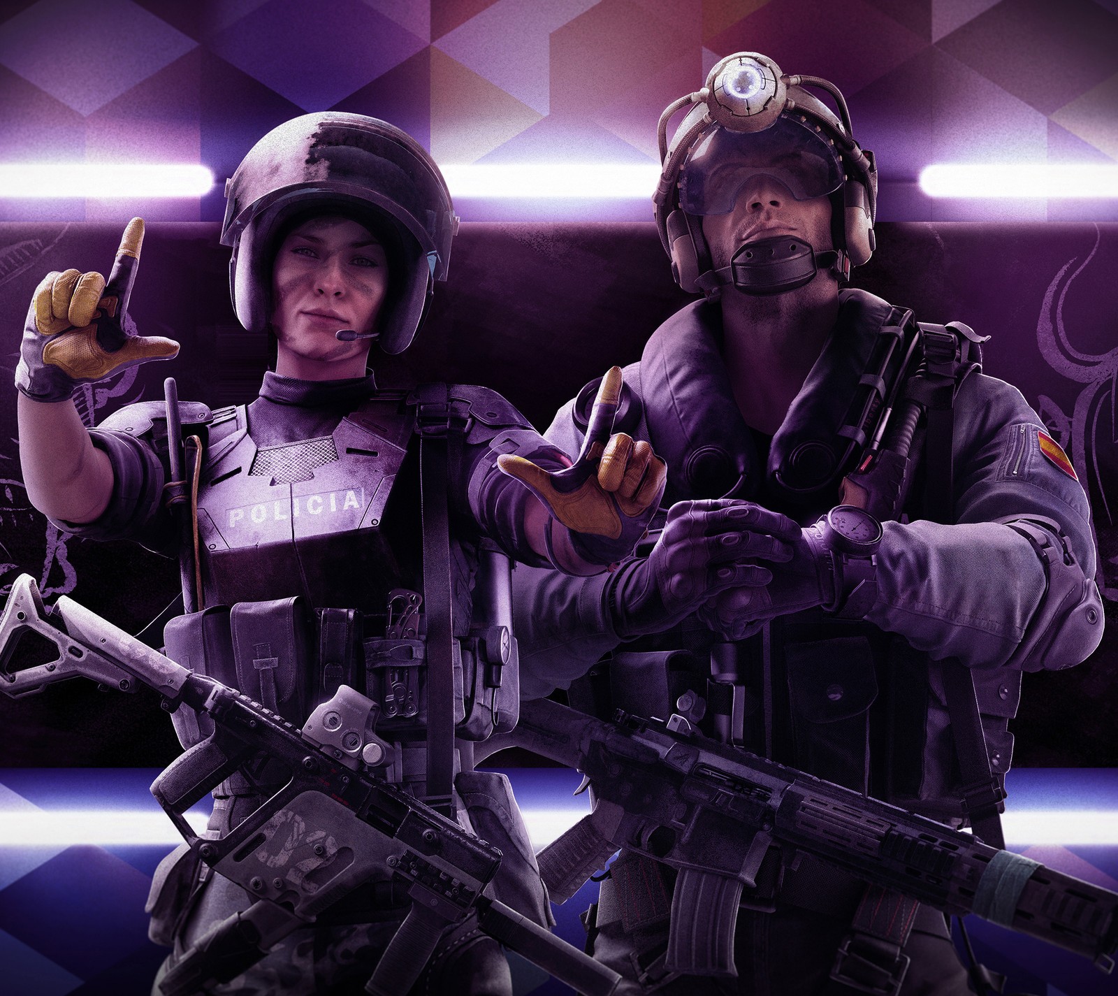 Baixar papel de parede armas, roxo, rainbow six, cerco, ubisoft