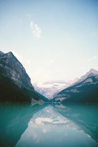 hermoso, azul, frío, lago, paisaje