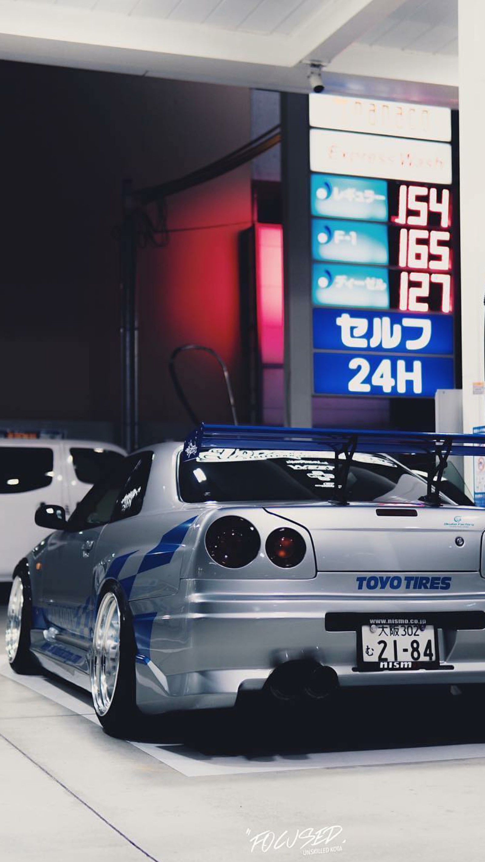 Descargar fondo de pantalla gtr, r34, tokio, tokyo, noche