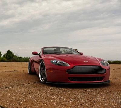 aston martin, coche, rojo, sintonizado