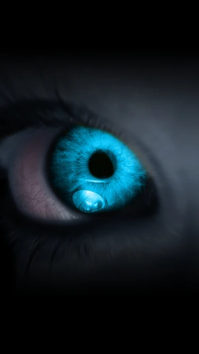 Abstract Blue Eye with Depth and Intrigue