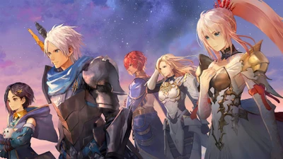 Heróis de Tales of Arise: Alphen, Shionne, Rinwell, Kisara e Dohalim estão unidos